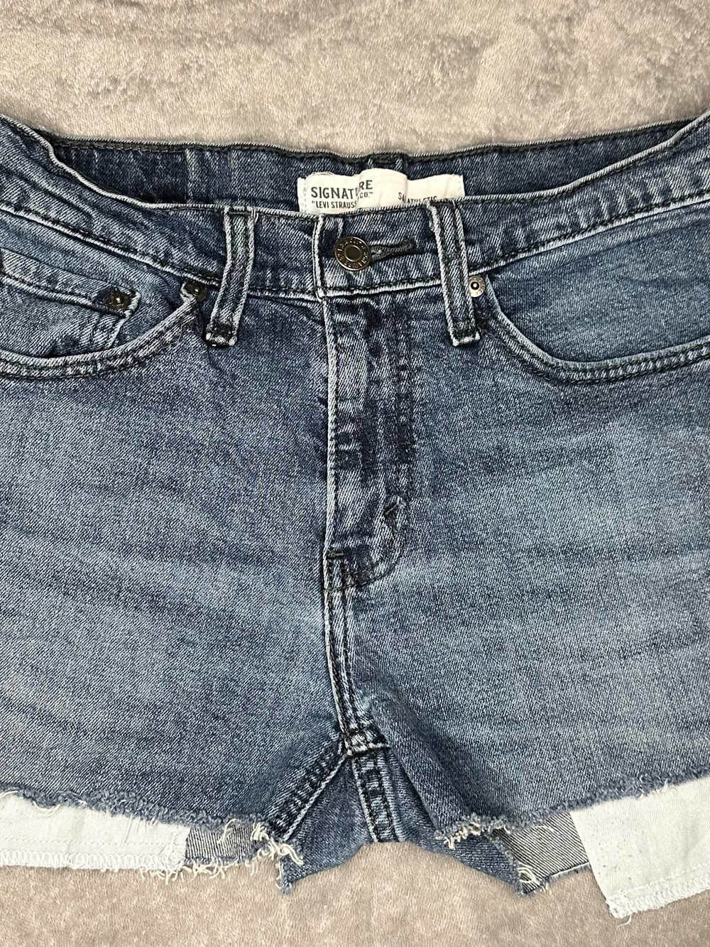 Levi's Women's Washed Blue Denim Cutoff Shorts
